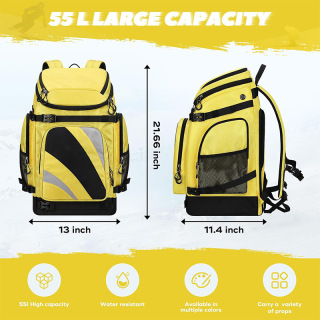 Ski backpack outdoor skating sports backpack large capacity ski boots helmet bag