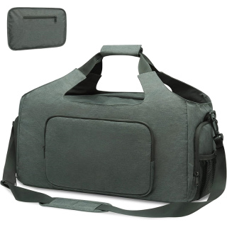 Gym Bags for Men Women, Sports Duffle Bag, Travel Gym Bag with Shoes Compartment and Wet Pocket, Foldable, Lightweight for Travel, Gym, Yoga