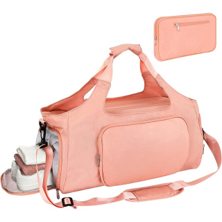 Gym Bags for Men Women, Sports Duffle Bag, Travel Gym Bag with Shoes Compartment and Wet Pocket, Foldable, Lightweight for Travel, Gym, Yoga