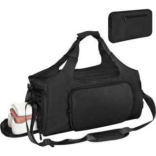 Gym Bags for Men Women, Sports Duffle Bag, Travel Gym Bag with Shoes Compartment and Wet Pocket, Foldable, Lightweight for Travel, Gym, Yoga