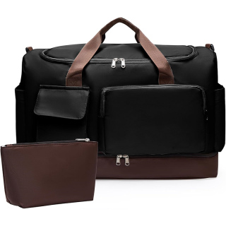 Small Gym Bag for Women, Travel Duffle Bag Carry On Weekender Bag with Shoe Compartment