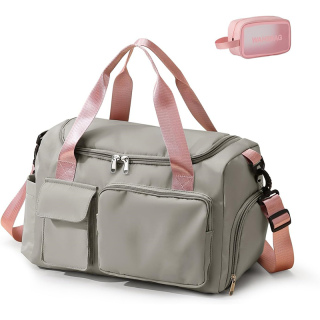 Small Gym Bag for Women, Travel Duffle Bag Carry On Weekender Bag with Shoe Compartment