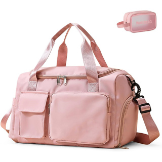 Small Gym Bag for Women, Travel Duffle Bag Carry On Weekender Bag with Shoe Compartment
