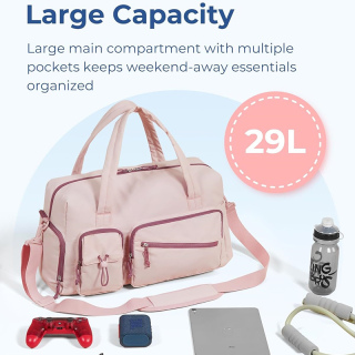 Travel Duffle Bag 29L Personal Item Travel Bag Duffle Bag for Travel, Gym Bag for Women Men with Shoe Compartment
