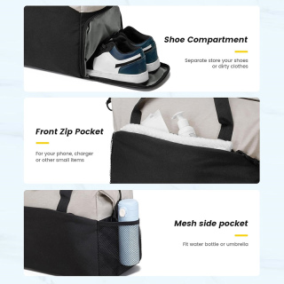 Gym Bag for Women - 35L Duffle Bag for Men Lightweight Duffel Bag with Shoe Compartment Weekender Bag Overnight Bag for Sports Gym Travel - Blue