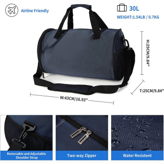 Sports Gym Bag for Men and Women Workout Bags Mens Gym Bag Black Small