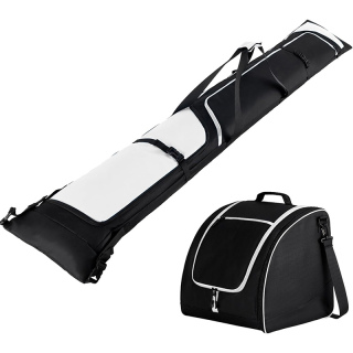 Ski Bag and Boot Bag Combo, Padded Skis Bag for Air Travel, Safety Reinforce Ski Carrier Bag Fits for Skis Up to 200 CM and Boots Up To Size US13