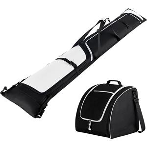 Ski Bag and Boot Bag Combo, Padded Skis Bag for Air Travel, Safety Reinforce Ski Carrier Bag Fits for Skis Up to 200 CM and Boots Up To Size US13