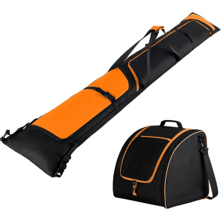 Ski Bag and Boot Bag Combo, Padded Skis Bag for Air Travel, Safety Reinforce Ski Carrier Bag Fits for Skis Up to 200 CM and Boots Up To Size US13