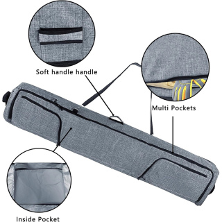 Rolling Ski Bag - Padded Snowboard Bag Carrier with Wheels for Air Travel, fit to Double Pairs of Skis up to 175 or 190 cm