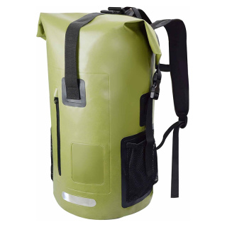 Waterproof Marine Dry Bag Roll Top Backpack, Heavy Duty Dry Sack for Kayaking,Boating,Swimming,Diving,Surfing,Fishing,with Reflective Strip,Green