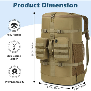 65L Large Travel Backpack for Scuba Diving and Snorkeling Gear & Equipment Holds Scuba Tanks, Diving Mask, Snorkel, Fins, and More, Bag Only (Black)