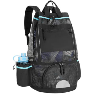 XL Mesh Dive Bag Backpack for Snorkeling Gear, Mask, Fins, Snorkel, with Shoe Compartment and Wet & Dry Separation, Black