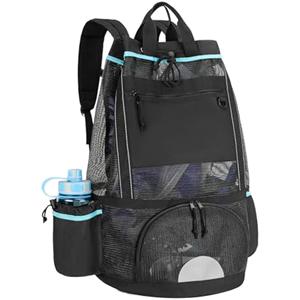 XL Mesh Dive Bag Backpack for Snorkeling Gear, Mask, Fins, Snorkel, with Shoe Compartment and Wet & Dry Separation, Black