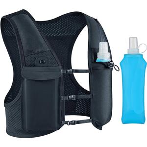 Adjustable Chest Straps Running Hydration Vest with 500ml Soft Flask, Breathable Reflective Running Vest for Trail Running Hiking