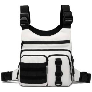 Outdoor Chest Bag for Men, Lightweight Running Vest with Water Bottle Pocket, EDC Chest Pack for Hiking, Cycling