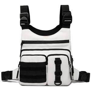 Outdoor Chest Bag for Men, Lightweight Running Vest with Water Bottle Pocket, EDC Chest Pack for Hiking, Cycling