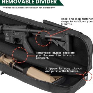 Padded Handle - Adjustable Sling Dual Lockable Zippers, Multiple Magazine Holder Pouches Outdoor Tactical Accessory Bags