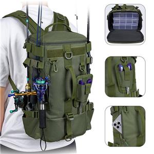 multi-function large-capacity dry and wet separation fishing bag can be mounted with slings and fishing gear shoulder bag