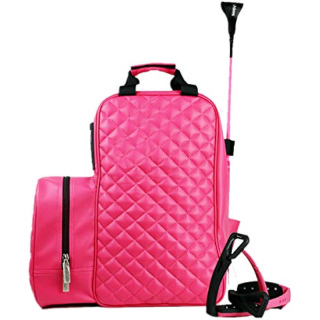 Professional Equestrian Bag Durable PU Leather Waterproof Horse Riding Boot Carry Bag with Helmet Hat Compartment
