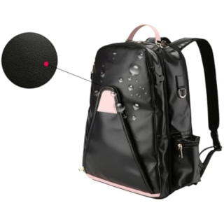 PU Leather Equestrian Backpack with Helmet Holder,Boot Bag Equestrian Horse Riding Bag,Waterproof Large Capacity Equestrian Helmet Bag (All Black)