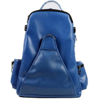 Professional Equestrian Backpack with Concealed Mesh Helmet Holder Waterproof Horse Riding Boots Bag (Blue(PU))