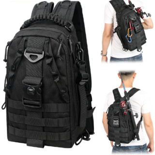 Outdoor tactical single and double shoulder backpack for urban commuting quick response assault single soldier riding motorcycle lure bag