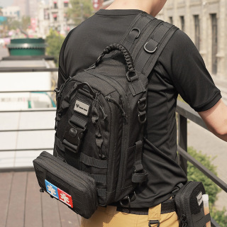 Outdoor tactical single and double shoulder backpack for urban commuting quick response assault single soldier riding motorcycle lure bag