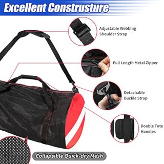 Sports Duffle Bag, Large Mesh Dive Beach Bags and Totes with Shoulder Strap for Scuba Diving and Snorkeling Gear & Equipment