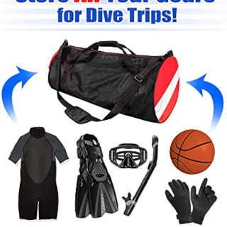 Sports Duffle Bag, Large Mesh Dive Beach Bags and Totes with Shoulder Strap for Scuba Diving and Snorkeling Gear & Equipment