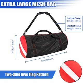 Sports Duffle Bag, Large Mesh Dive Beach Bags and Totes with Shoulder Strap for Scuba Diving and Snorkeling Gear & Equipment