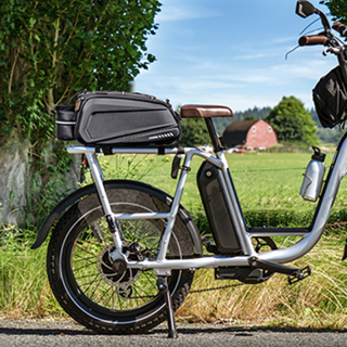 Hard Shell Waterproof Bike Ebike Trunk Pannier Saddle Seat Bag Carrier with Reflector, Rain Cover & Shoulder Strap for Commuter Travel Outdoor