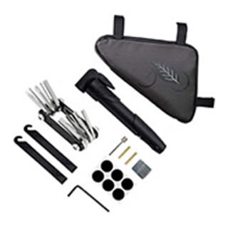 Water Resistant Reflective Bicycle Triangle Bag with Two Side Pockets, Strap-On Under Seat Tool Accessories Pouch for Mountain Road Bike Trip