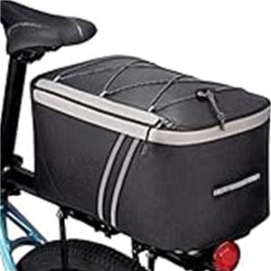 Waterproof Bicycle Ebike Saddle Bag Cycling Pannier Trunk Carrier with Reflector & Adjustable Cord for Commuter Travel Outdoor