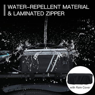 Waterproof Bicycle Ebike Saddle Bag Cycling Pannier Trunk Carrier with Reflector & Adjustable Cord for Commuter Travel Outdoor