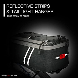 Waterproof Bicycle Ebike Saddle Bag Cycling Pannier Trunk Carrier with Reflector & Adjustable Cord for Commuter Travel Outdoor