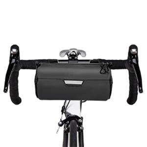 Bicycle Handlebar Roll Bag with Large Reflective Area, Bike Front Pouch with Waterproof Zipper Shoulder Strap Removable Straps for Cycling