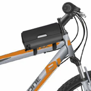 Bicycle Handlebar Roll Bag with Large Reflective Area, Bike Front Pouch with Waterproof Zipper Shoulder Strap Removable Straps for Cycling