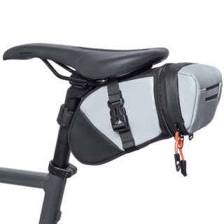 Water-resistant Bicycle Saddle Bag, Expandable Capacity Cycling Under Seat Pouch 1.5-2L, Bike Seat Pack for Mountain Road Bikes and Commuter