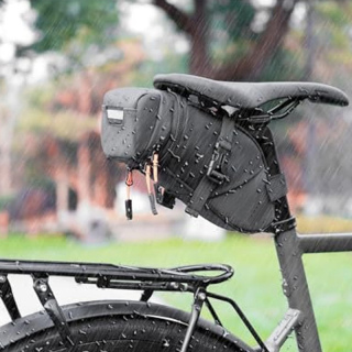 Water-resistant Bicycle Saddle Bag, Expandable Capacity Cycling Under Seat Pouch 1.5-2L, Bike Seat Pack for Mountain Road Bikes and Commuter