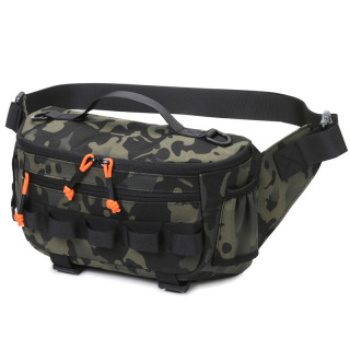Multifunctional Lure Bag Crossbody Bag Waist Bag Water-Repellent Oxford Cloth Outdoor Large Capacity Single Shoulder Bag Fishing Bag