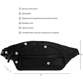 Waist Pack, Black/White, One Size