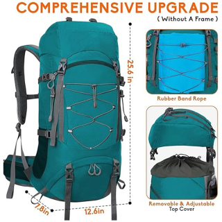 Waterproof Hiking Backpack 50L/60L, Camping Backpack with Rain Cover, Hiking Travel Mountaineering Backpack