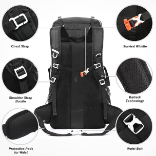 50L Hiking Backpack Travel Bag Waterproof Camping Backpack with Rain Cover Lightweight Backpacking Backpack Rucksack