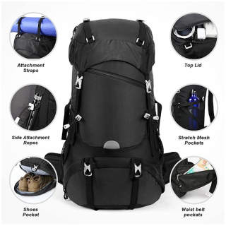 50L Hiking Backpack Travel Bag Waterproof Camping Backpack with Rain Cover Lightweight Backpacking Backpack Rucksack