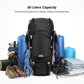 50L Hiking Backpack Travel Bag Waterproof Camping Backpack with Rain Cover Lightweight Backpacking Backpack Rucksack