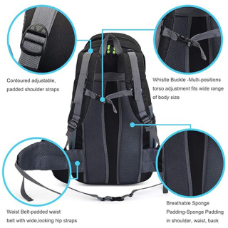 50L Hiking Backpack, Waterproof Lightweight Daypack for Outdoor Camping Travel