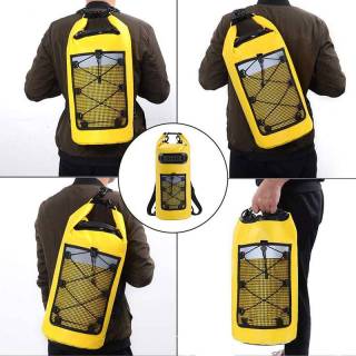 Amazon dry drifting bag waterproof camping beach swimming clip mesh reflective waterproof bucket bag