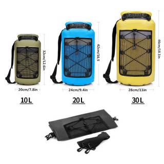 Amazon dry drifting bag waterproof camping beach swimming clip mesh reflective waterproof bucket bag