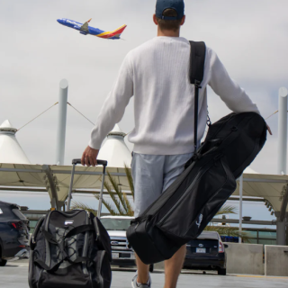 Golf Travel Bags for Airlines with Adjustable Support Rod and Detachable Shoulder Straps, Soft Foldable Golf Club Travel Covers